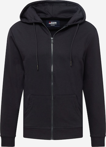 Denim Project Zip-Up Hoodie in Black: front