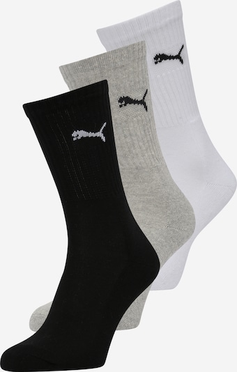 PUMA Chaussettes de sport en gris / noir / blanc, Vue avec produit