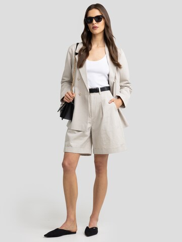 BIG STAR Wide leg Pleat-front trousers 'MARYLIANI' in Beige