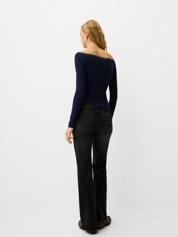 Bershka Majica | modra barva