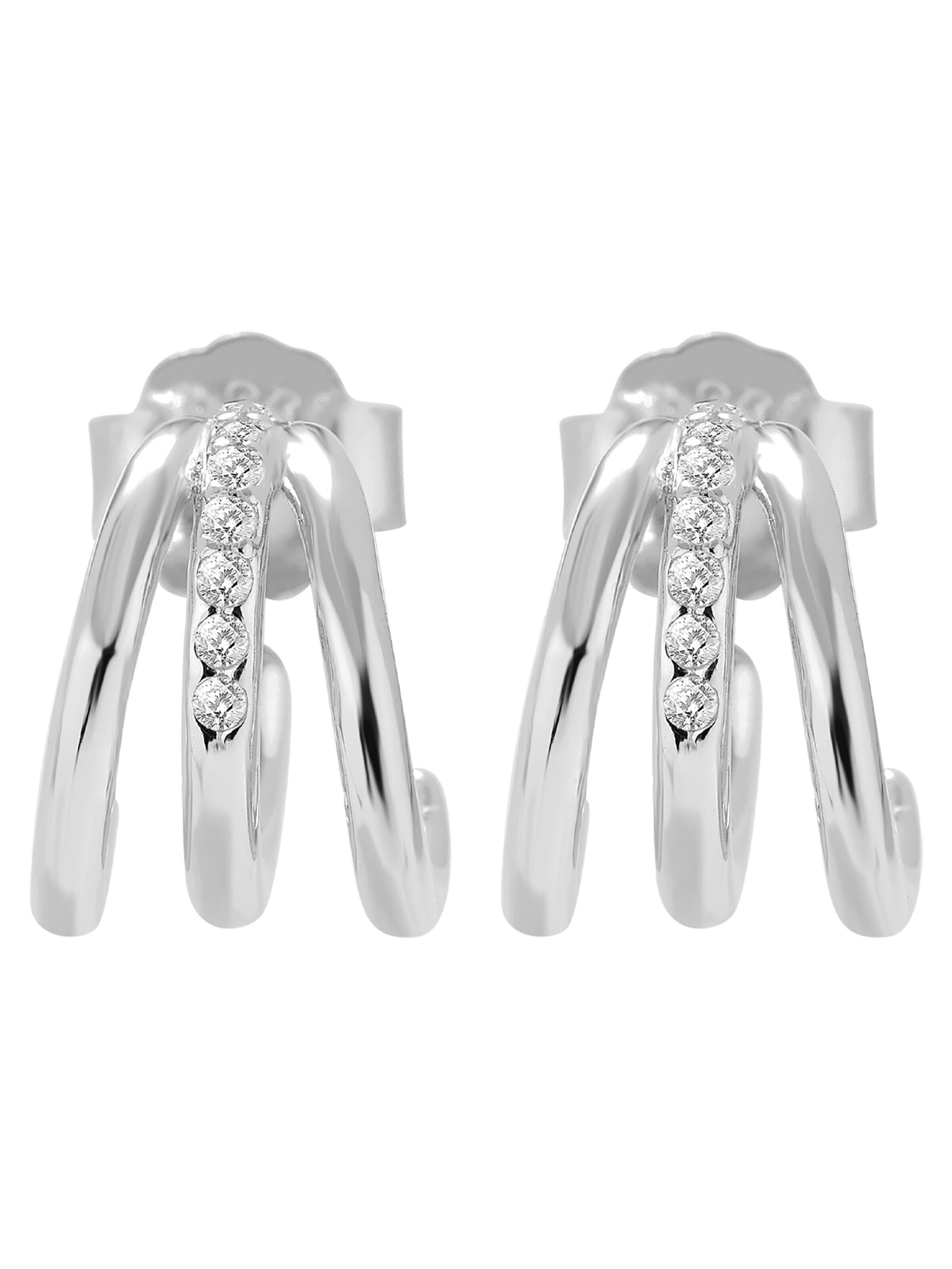 Akzent Earrings '"Carina" aus 925 Sterlingsilber, rhodiniert, langlebig' in Silver: front