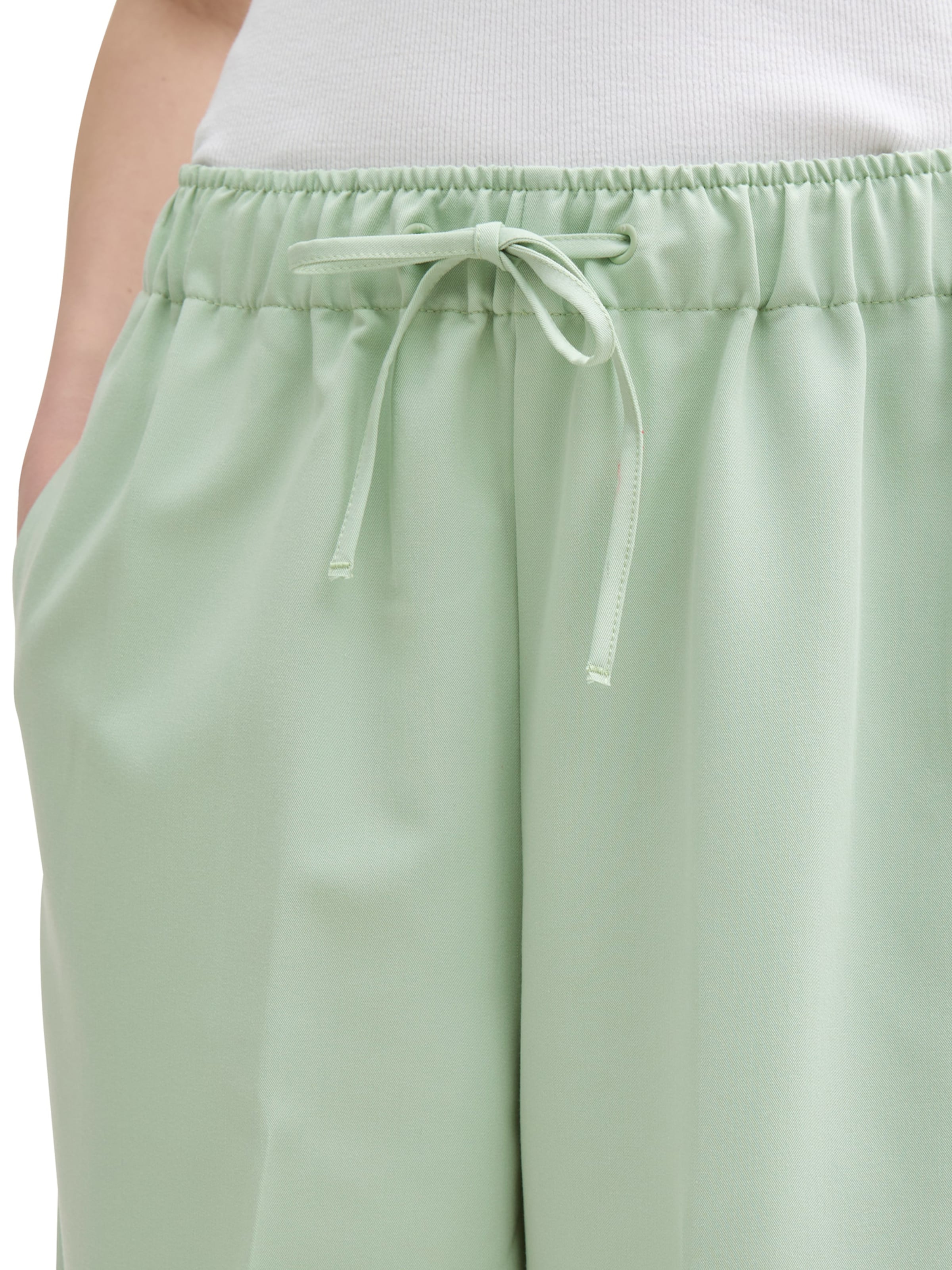 žalia TOM TAILOR DENIM Laisvas Kelnės su kantu