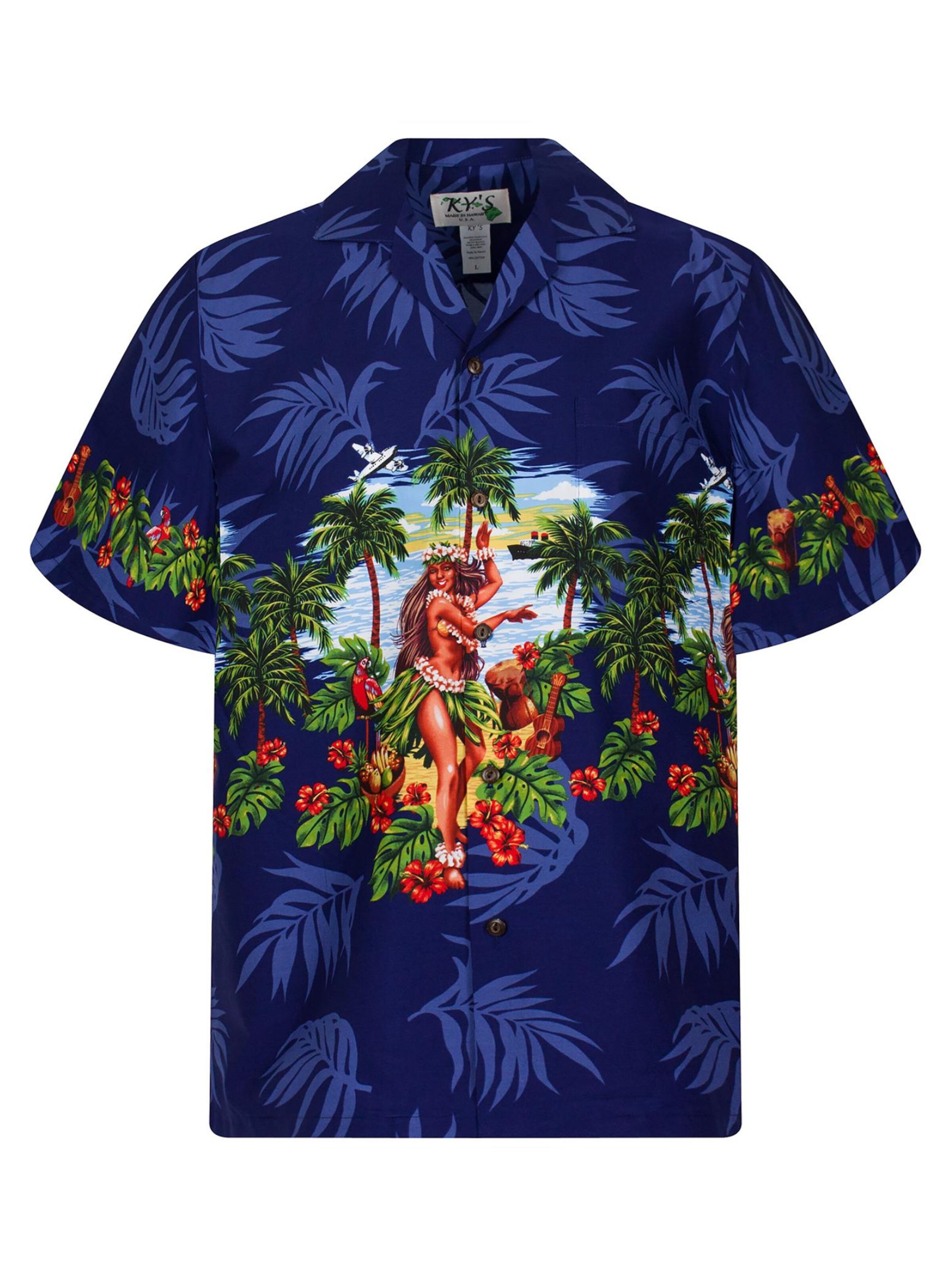 KY's Regular fit Button Up Shirt 'Hula' in Blue: front