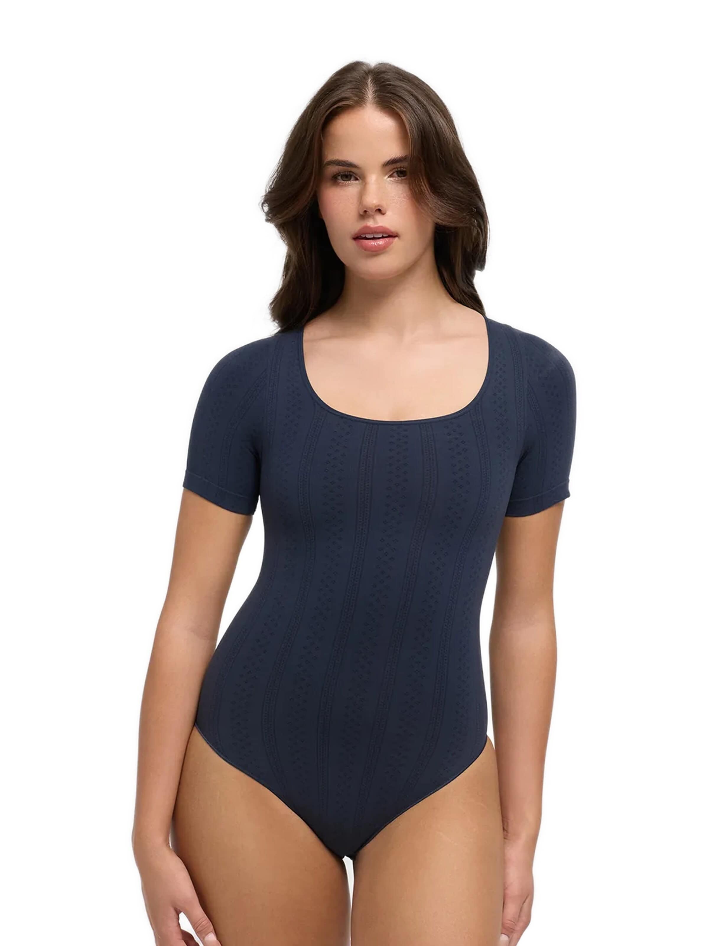 cfabBodi za oblikovanje 'T-Shirt Bodysuit Sculpting Shapewear with Briefs' - plava boja