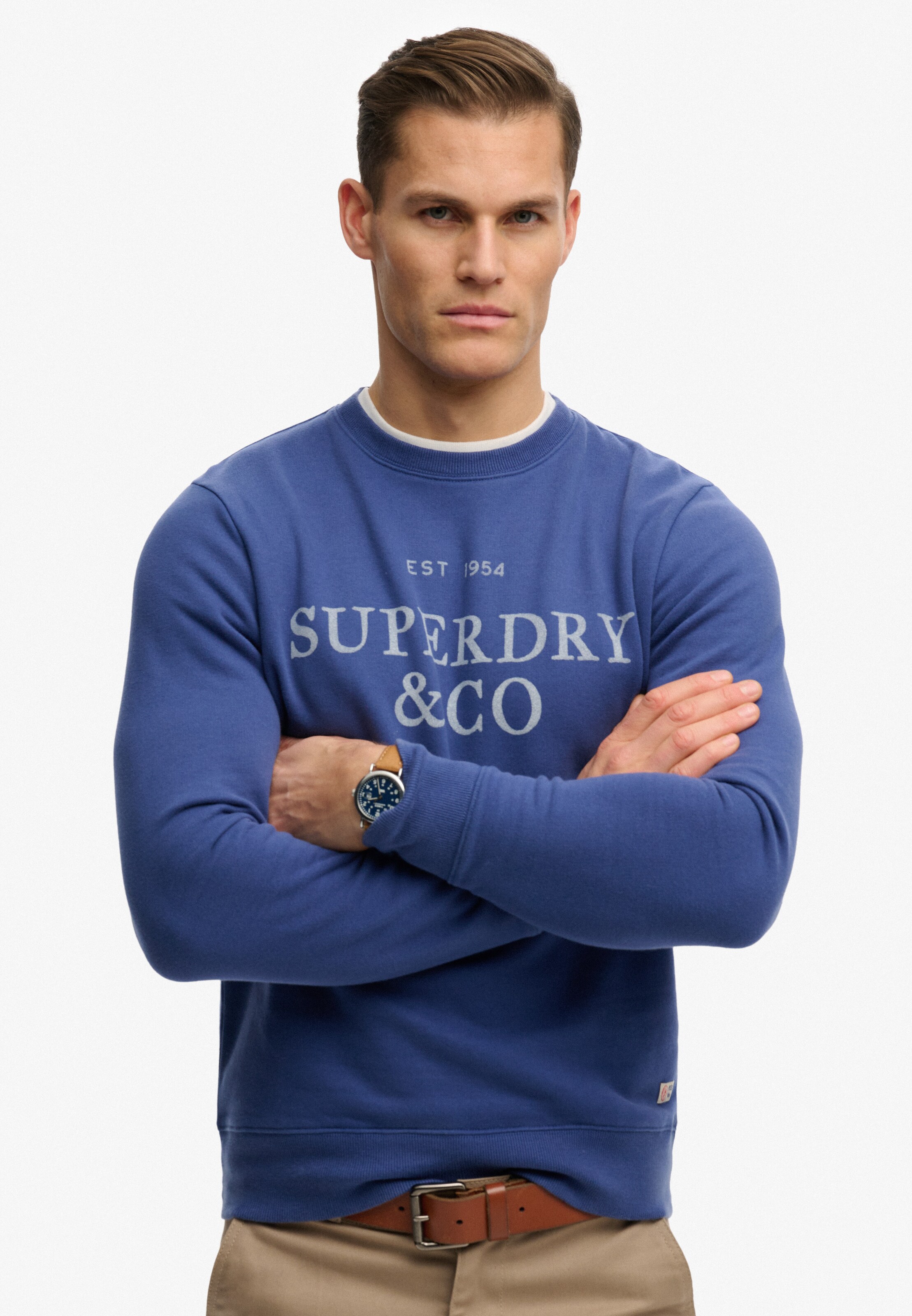 Superdry & Co Sweatshirt '1954 Company' in Blauw: voorkant