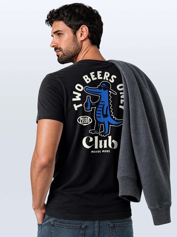 Neverless Shirt 'Two Beers only'‌‌‌‌ in Schwarz
