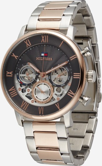 TOMMY HILFIGER Montre à affichage analogique en or rose / rouge / noir / argent, Vue avec produit