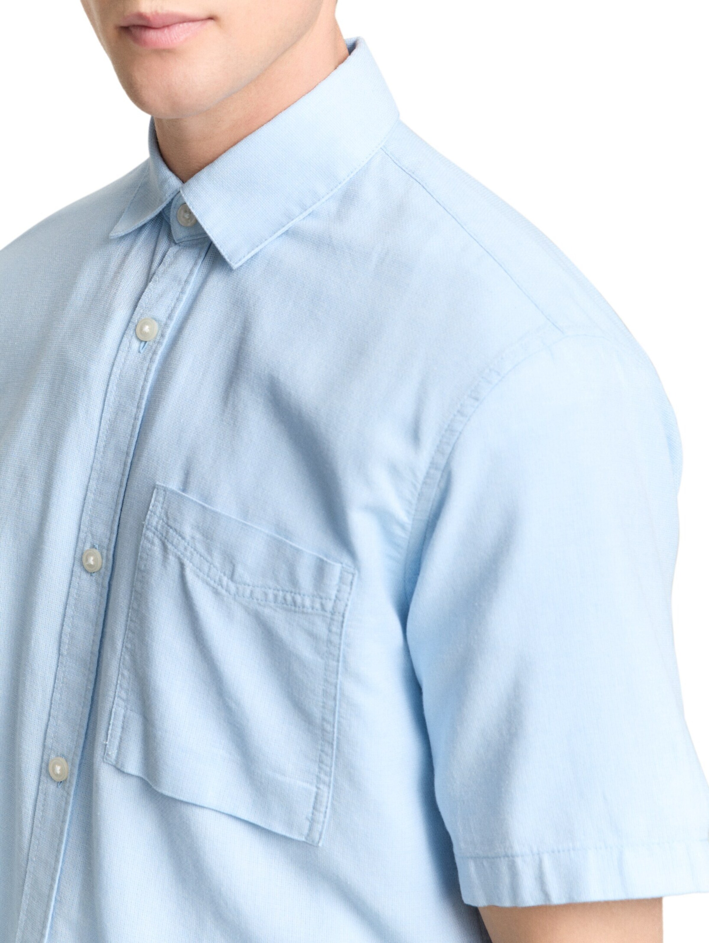 TOM TAILOR DENIM Comfort Fit Hemd in Blau