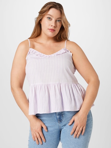 PIECES Curve Top 'AGGI' in Purple: front