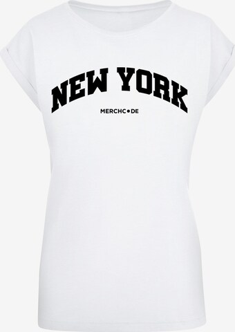 Merchcode T-Shirt 'New York' in Weiß: predná strana