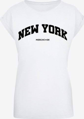 Merchcode T-Shirt 'New York' in Weiß: predná strana