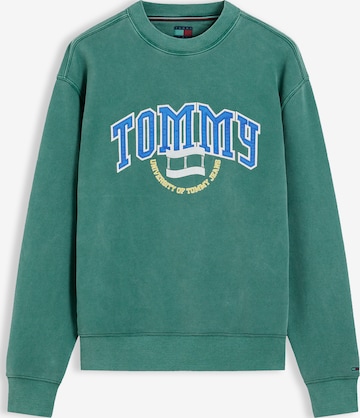 Tommy Jeans Суичър 'Varsity Crest' в зелено: отпред