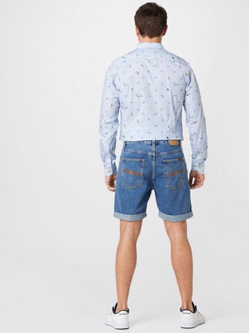 Nudie Jeans Co Regular Shorts 'Josh' in Blau