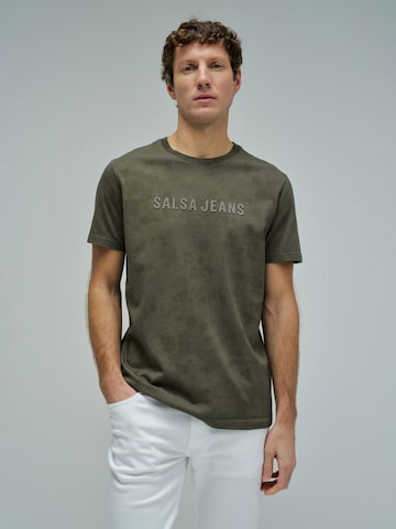 Salsa Jeans Shirt in Groen: voorkant