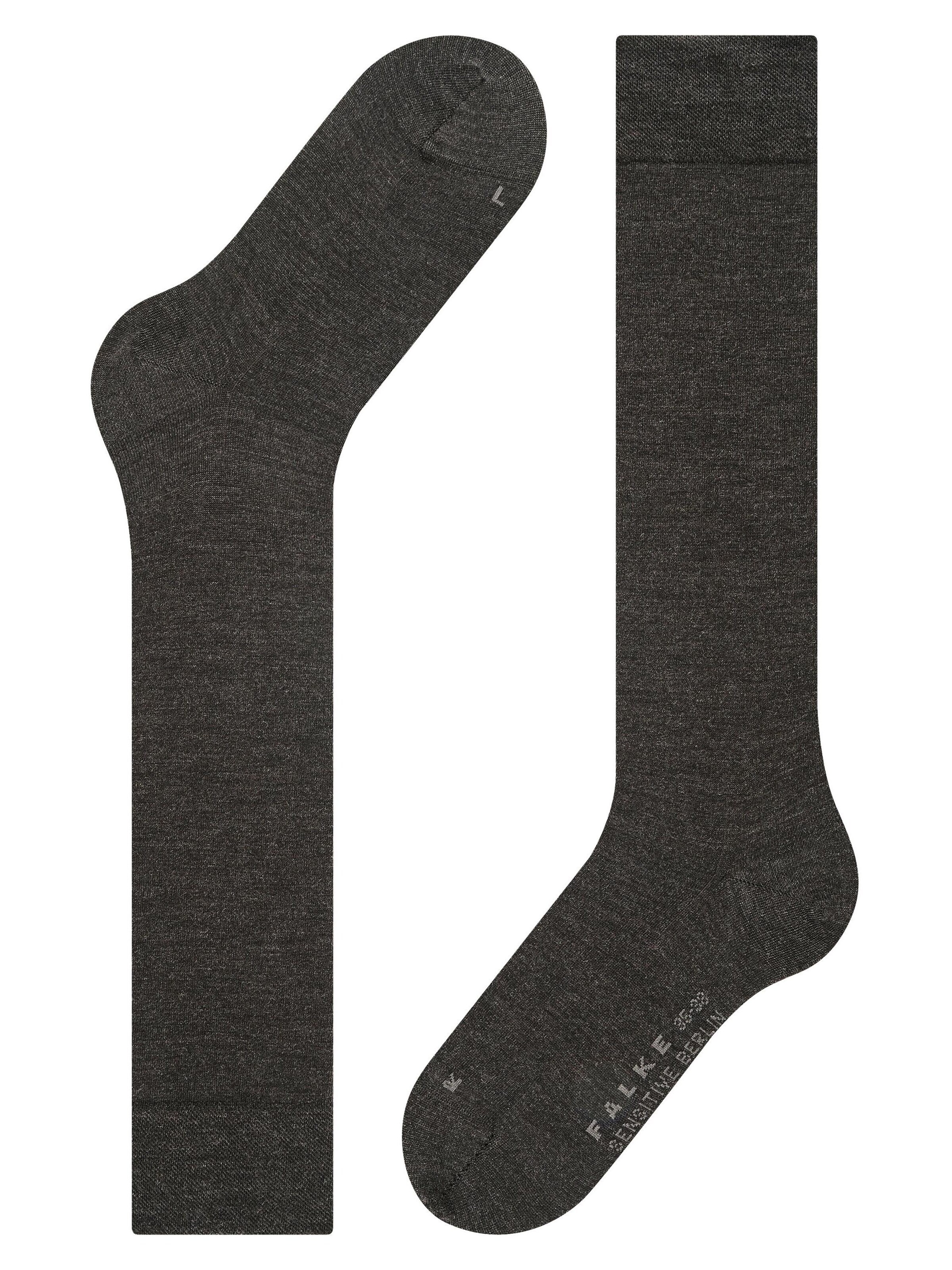 FALKE Over the Knee Socks 'Sensitive Berlin' in Grey: front