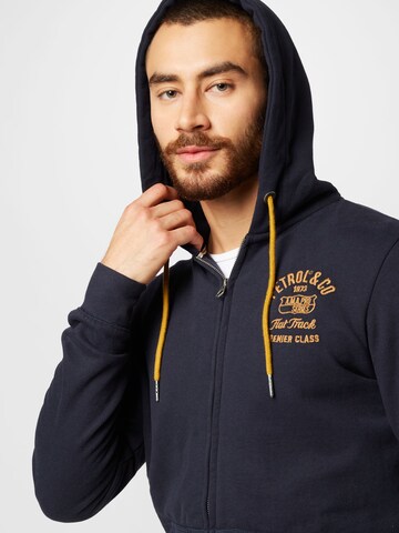 Petrol Industries Zip-Up Hoodie in Blue