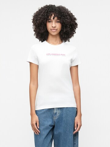 KARL LAGERFELD JEANS Тениска в бяло: отпред