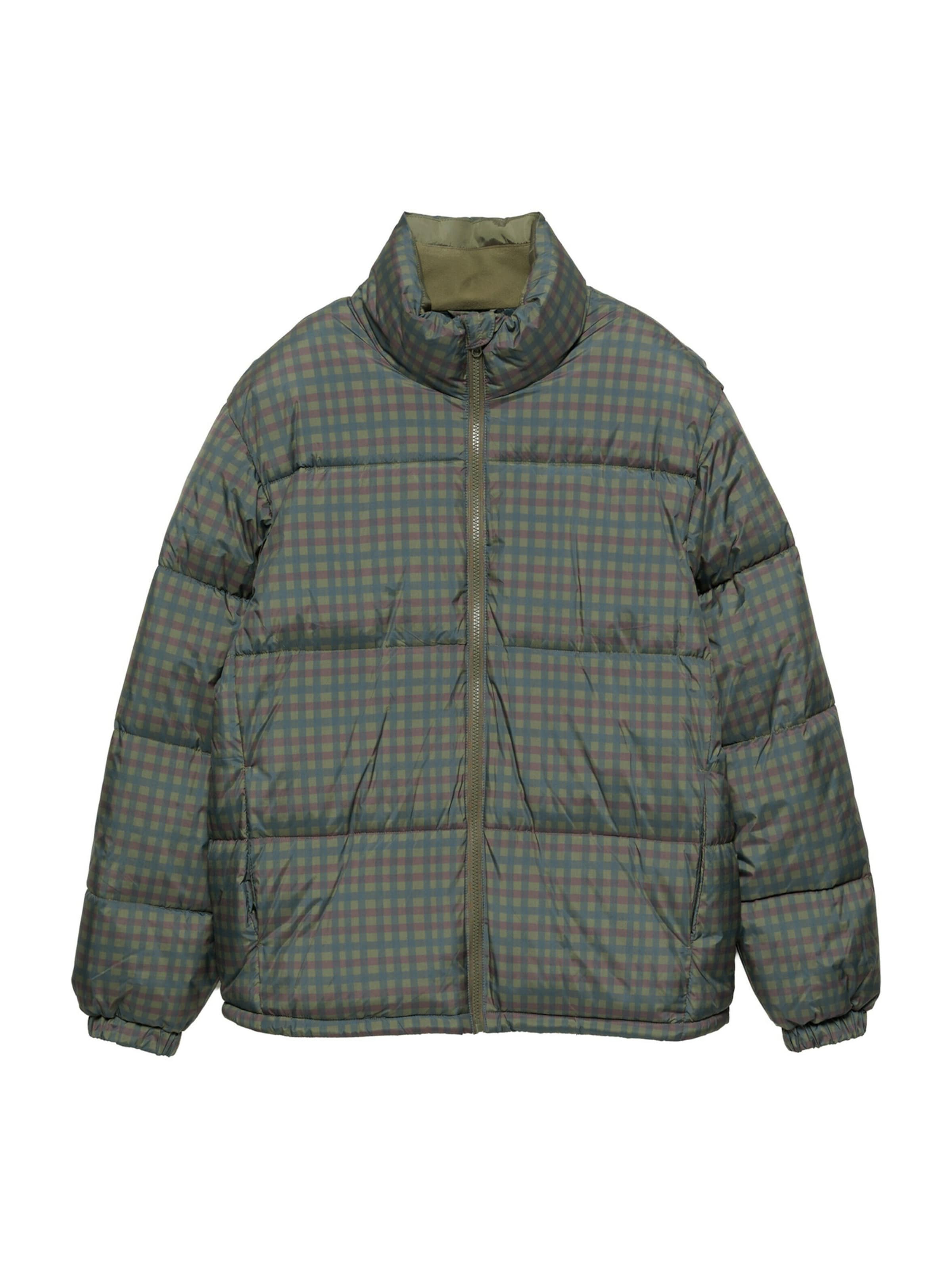 Pull&Bear Zimní bunda – zelená: přední strana