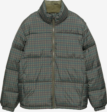 Pull&Bear Zimní bunda – zelená: přední strana