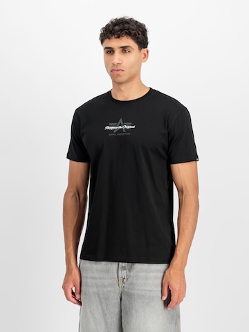 ALPHA INDUSTRIES Μπλουζάκι σε μαύρο: μπροστά