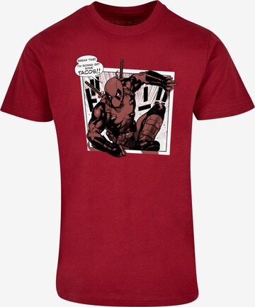 Maglietta 'Deadpool - Tacos Breaktime' di ABSOLUTE CULT in rosso: frontale