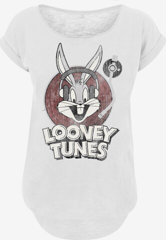 F4NT4STIC Shirt 'Looney Tunes Bugs Bunny' in Wit: voorkant