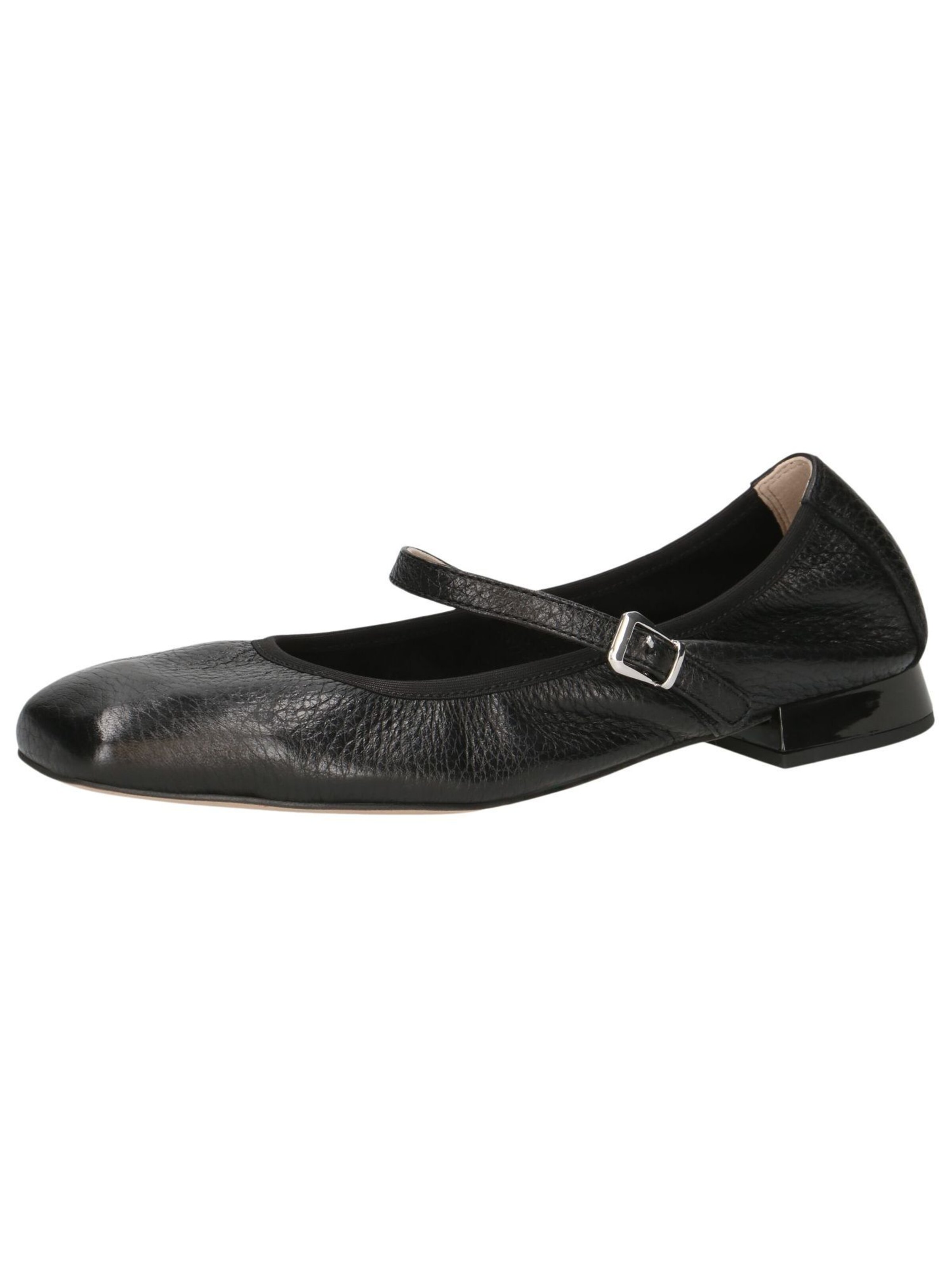 CAPRICE Ballet Flats with Strap in Black: front