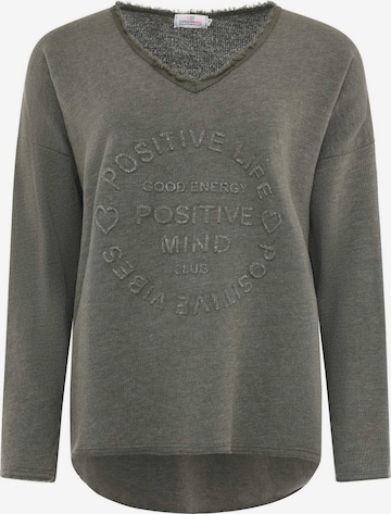 Zwillingsherz Bluzka sportowa 'Positive Mind' w kolorze zielony: przód