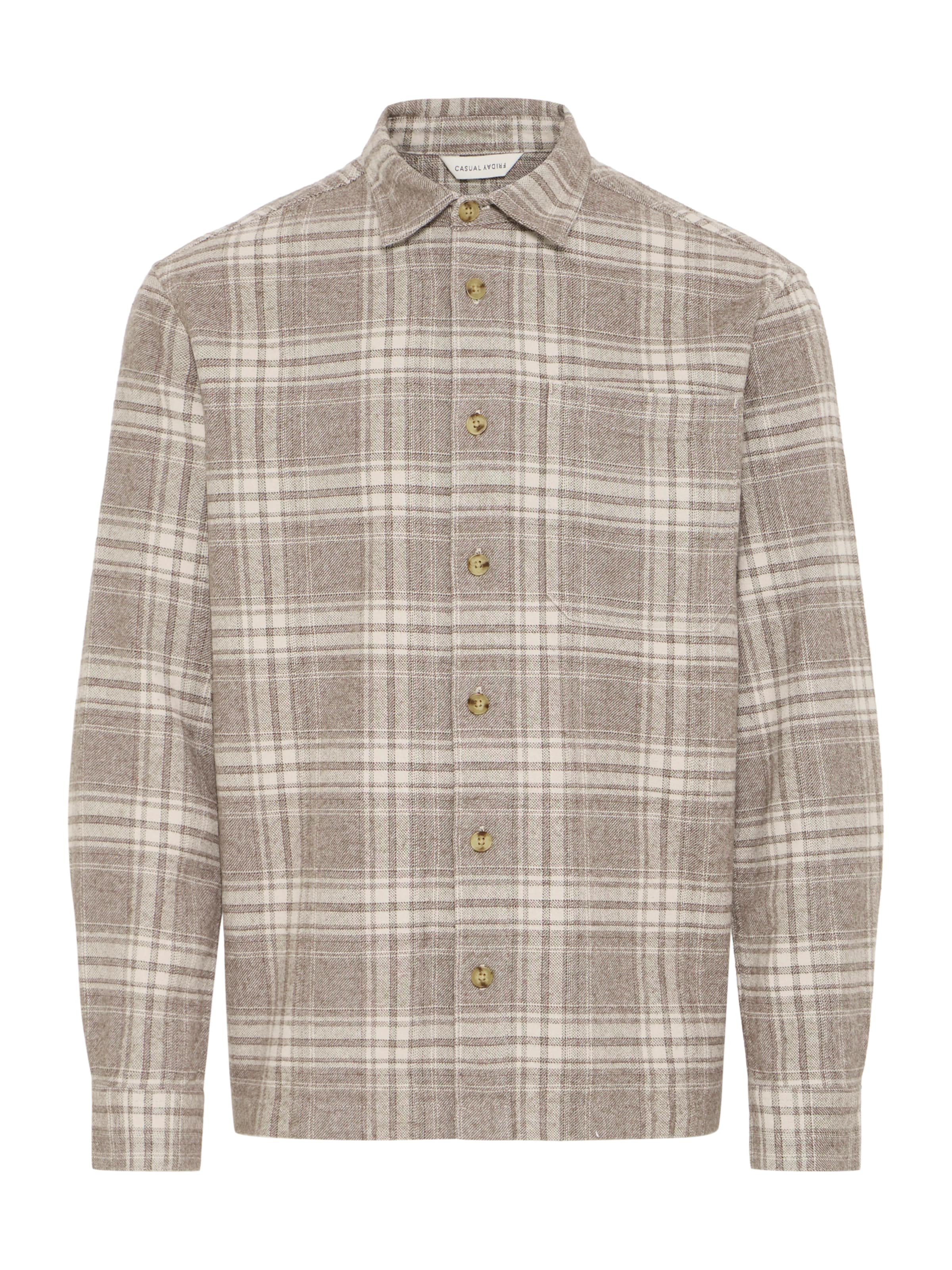 Casual Friday Regular fit Πουκάμισο 'CFLOTUS' σε καφέ: μπροστά