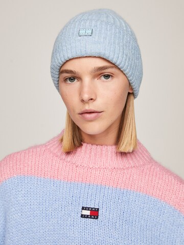 Tommy Jeans Muts in Blauw: voorkant