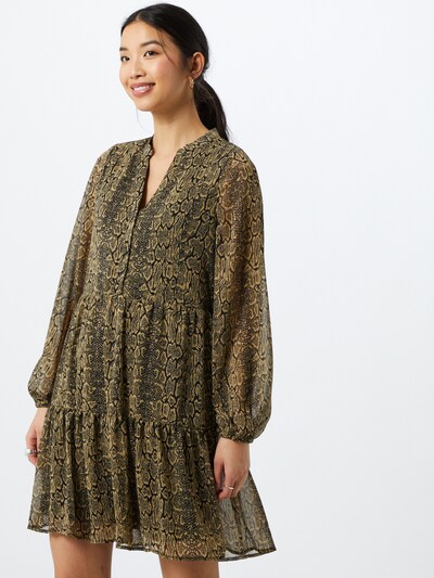 OBJECT Kleid 'Frederikke' in khaki / schwarz, Modelansicht
