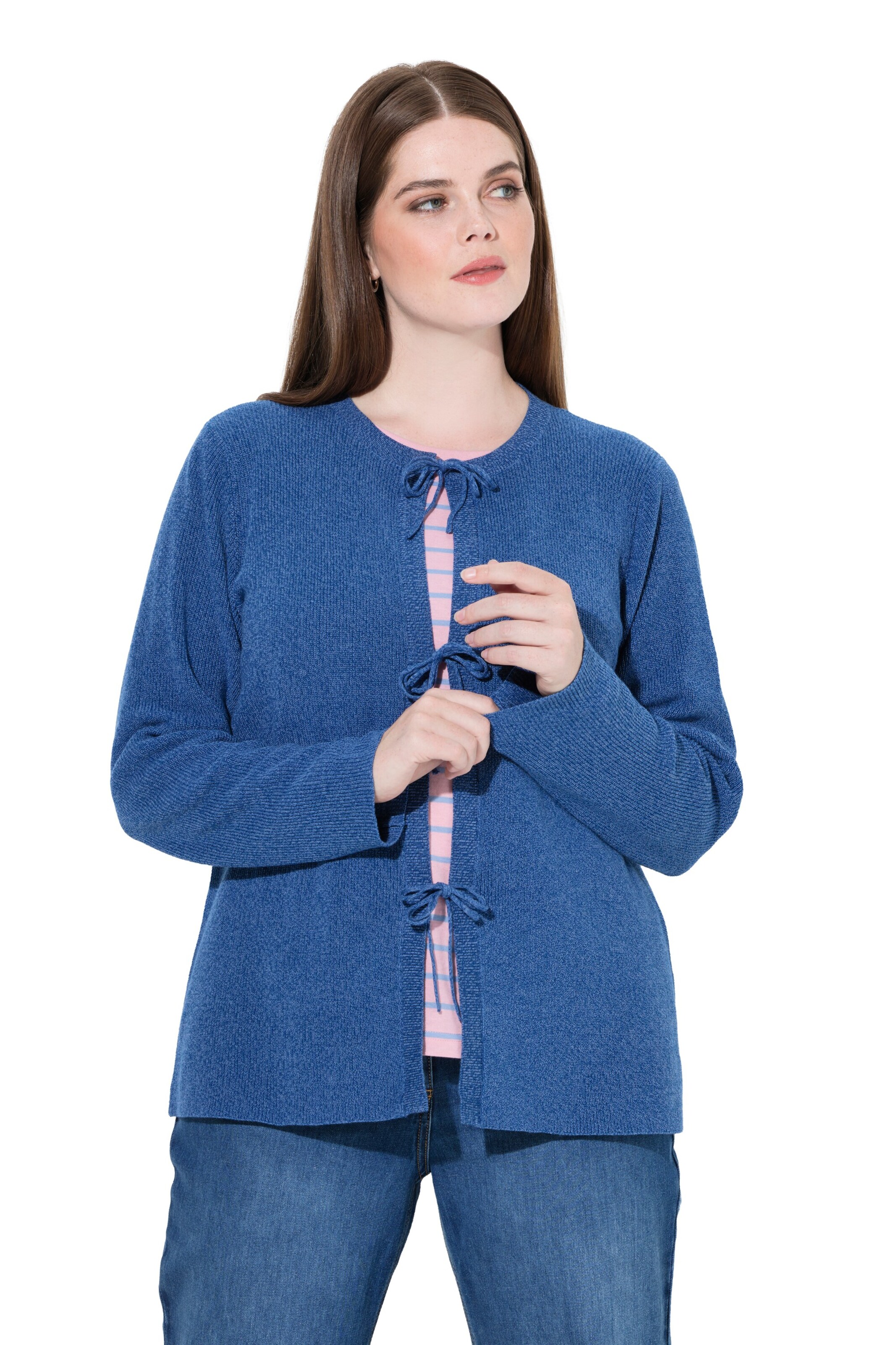 Ulla Popken Knit cardigan in Blue: front