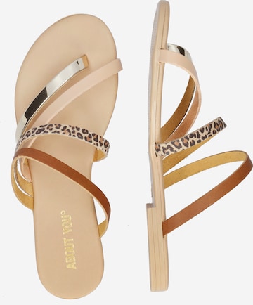 ABOUT YOU T-Bar Sandals 'FLORENTINE' in Beige