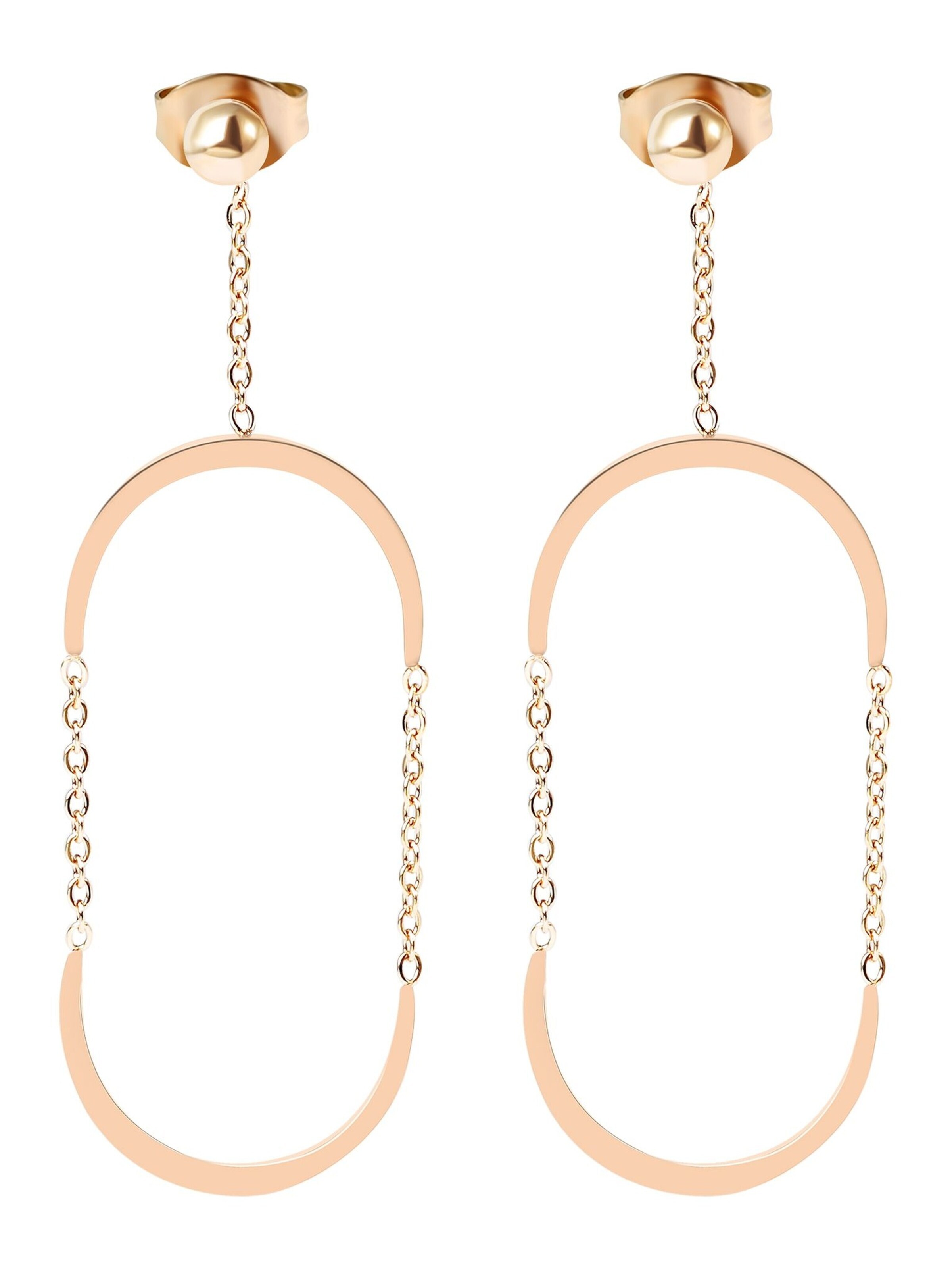 Akzent Ohrringe 'aus Edelstahl, oval'‌‌ in Gold: Vorderseite