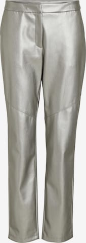 VILA Regular Trousers 'PEN' in Silver: front