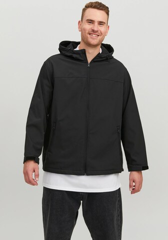 Jack & Jones Plus Weatherproof jacket 'Marvin' in Black: front