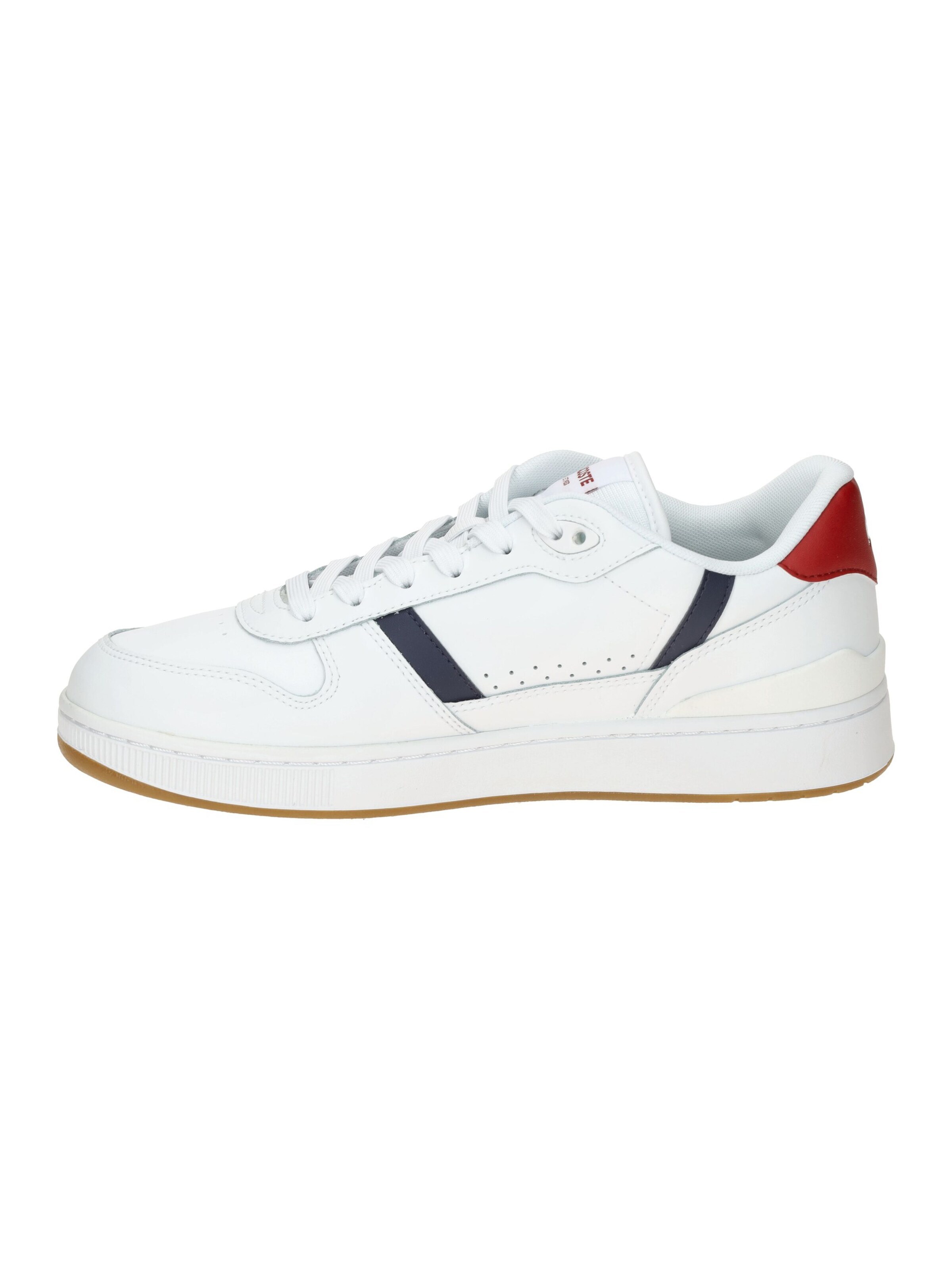 LACOSTE Lace-up shoe 'Lacoste T-Clip Set Schuhe Sneakers weiß rot navy 0094' in White