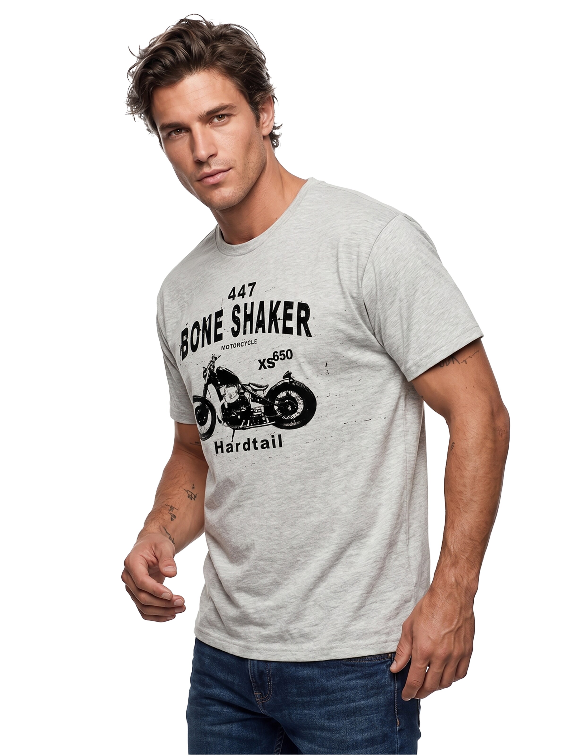 MAKAYA Shirt 'BoneShaker' in Grey