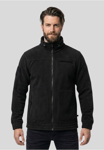 Brandit Fleecejacke 'Combat' in Schwarz: Vorderseite