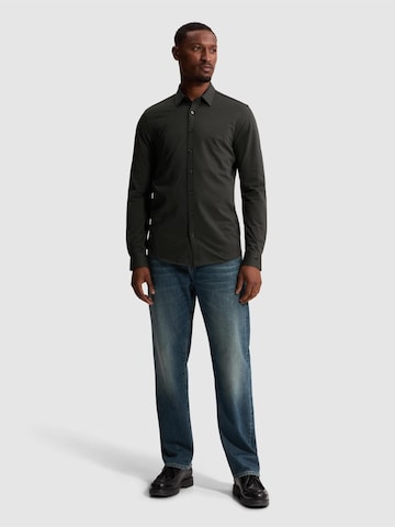 CAST IRON Slim fit Overhemd 'Shirt in jersey with Kent collar' in Grijs