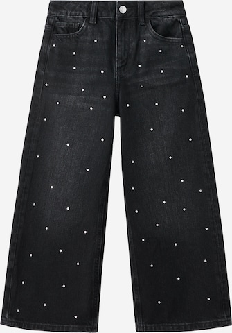 MANGO KIDS Wide Leg Farkut värissä musta: etupuoli