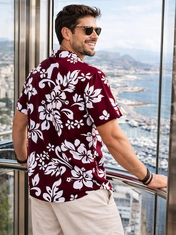 Maglietta 'Hibiscus' di King Kameha in rosso