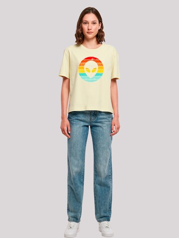 F4NT4STIC Shirt 'Alien Retro Sonnenuntergang' in Yellow