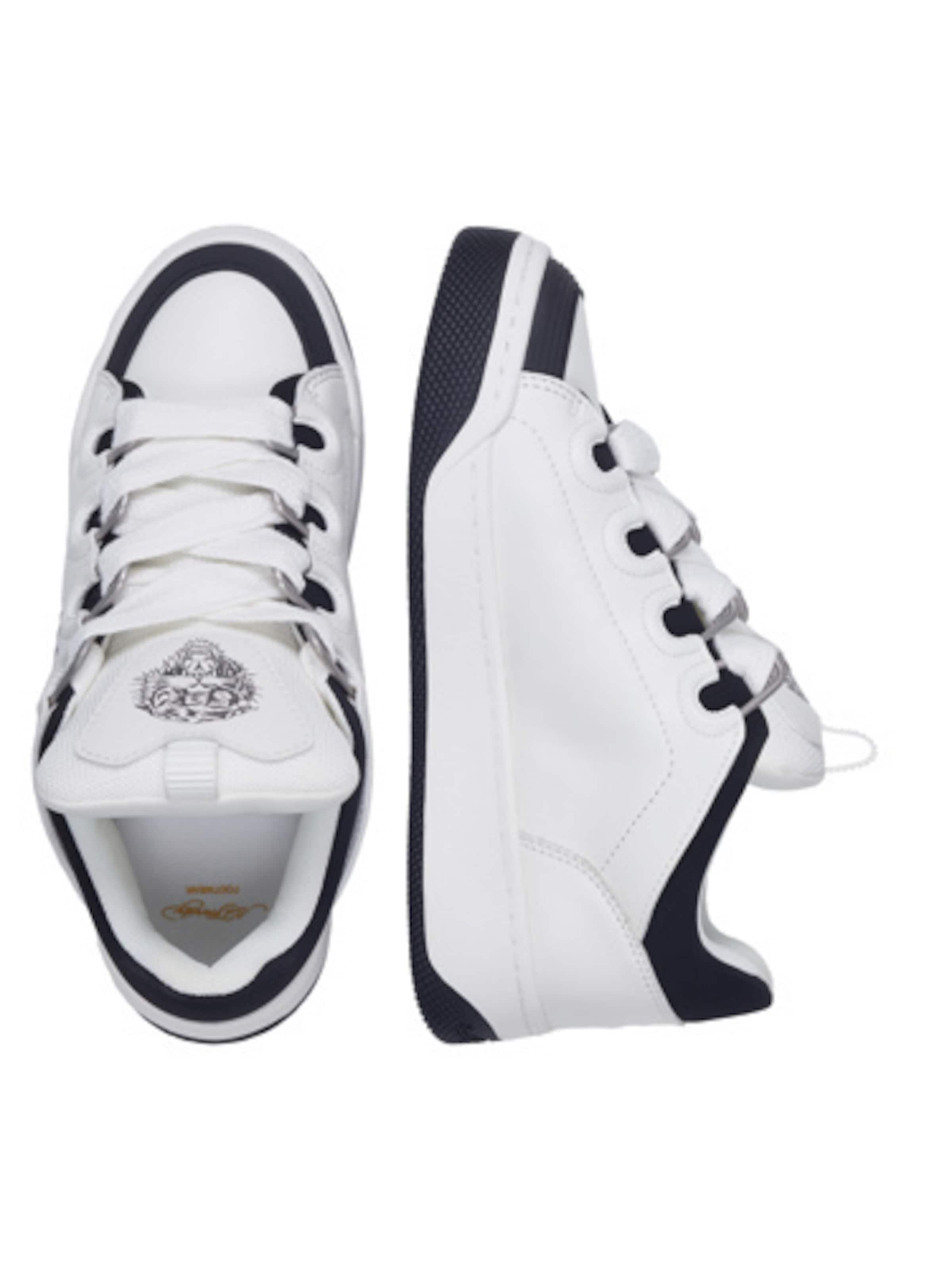 Ed Hardy Sneaker 'Flaming Skull' in Weiß