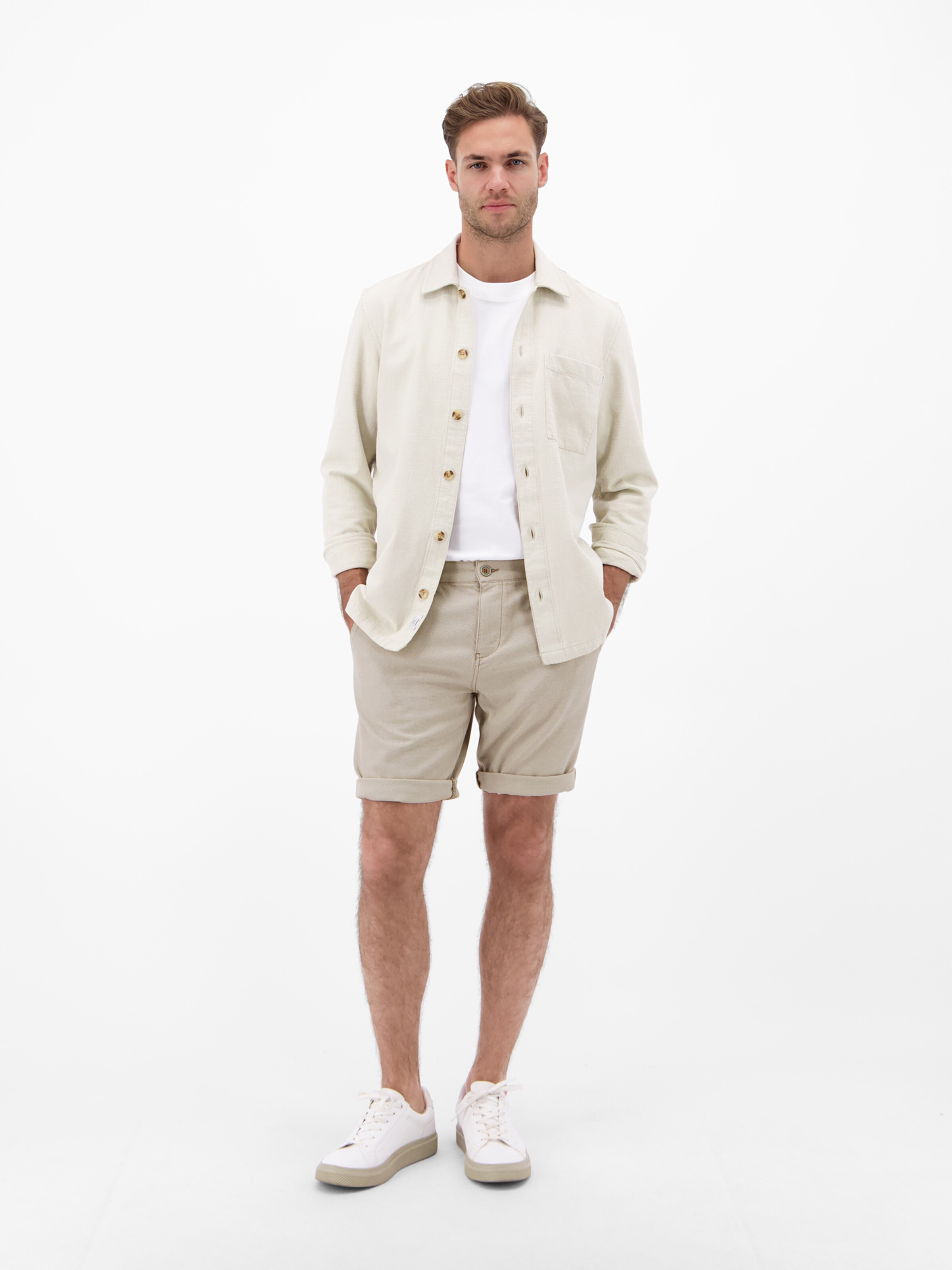 LERROS Regular Flexible Chino Bermuda in Strukturqualität in Beige