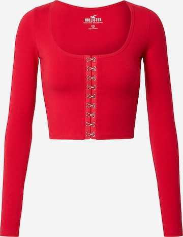 HOLLISTER Knit cardigan in Red: front