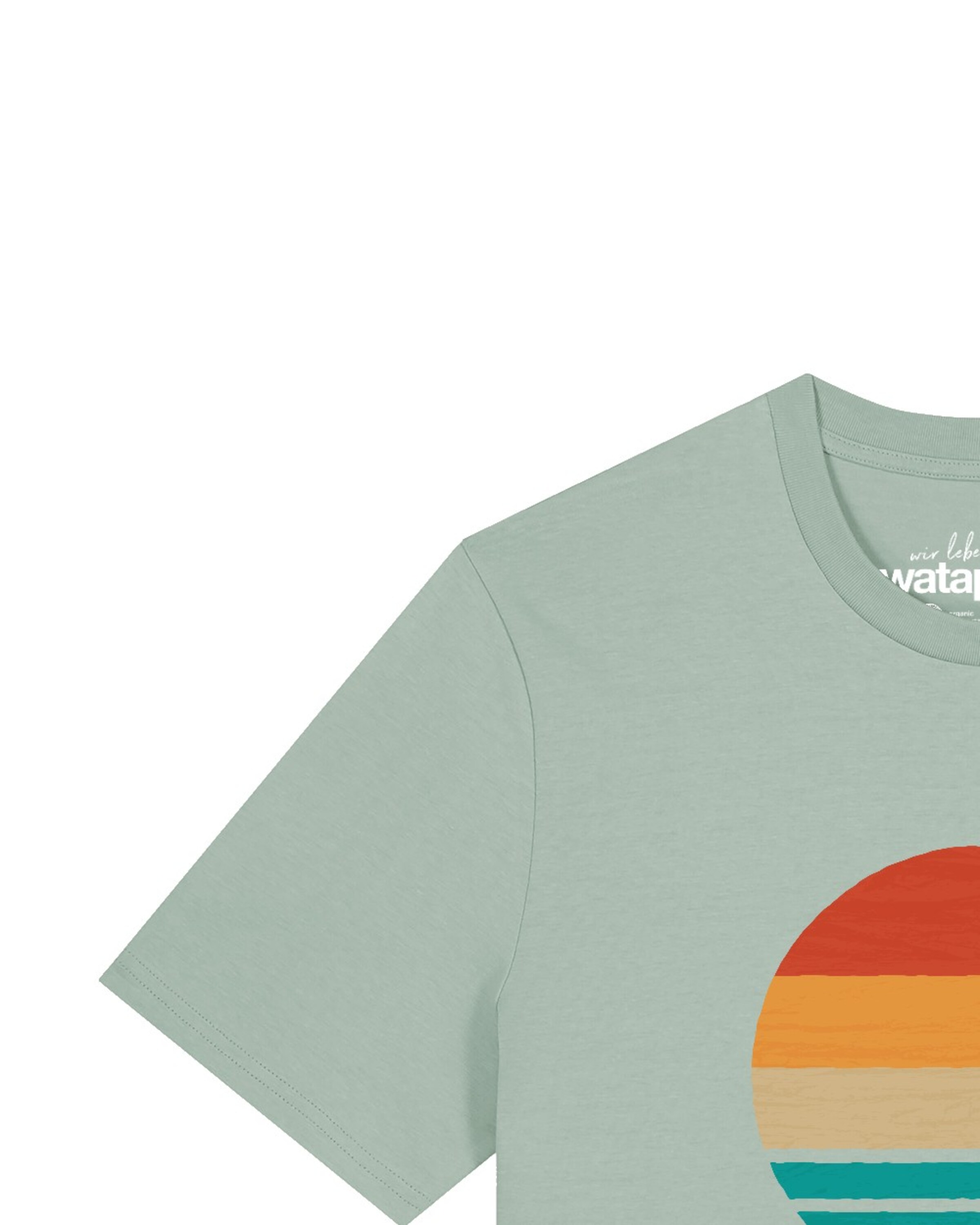 T-Shirt 'Retro Sunset Ocean' Watapparel en vert