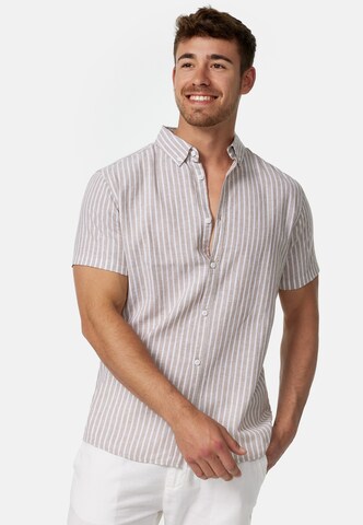 INDICODE JEANS Regular fit Overhemd 'Bravida' in Beige: voorkant