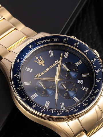 Montre à affichage analogique Maserati en or