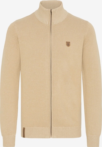 INDICODE JEANS Strickjacke 'Andy' in Braun: Vorderseite